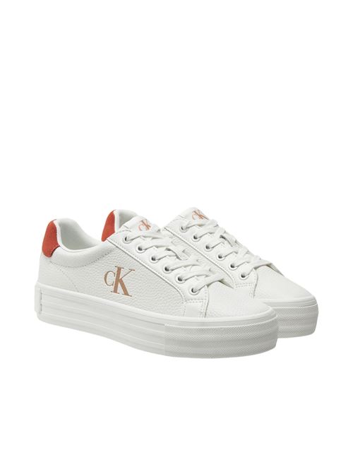 Sneaker platform bianco/travertino Calvin Klein Jeans | YW0YW016690K6